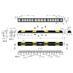 Στοπ τροχών από ελαστικό μήκους 183 cm KDH-PB-2