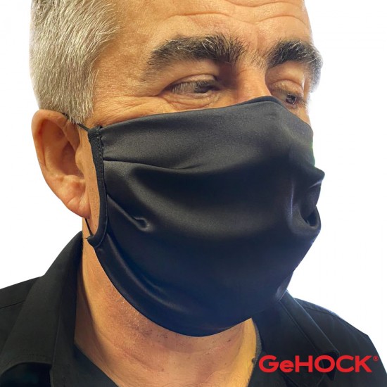 Υφασμάτινη μάσκα με τριπλό ύφασμα μαύρη 60-ΜΚ20B