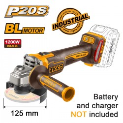 CAGLI221253 Γωνιακός Τροχός Μπαταρίας 125mm 20V Li-Ion SOLO