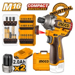 COSLI241083E Κατσαβίδι Παλμικό Compact Μπατ. 16V Li-Ion 170Nm + Μύτες Impact Σετ 31 τεμ.