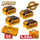 FBCLI20285 Μπαταρίες 4 τεμ. 20V 5.0Ah + Ταχυφορτιστής 8A 2 Θέσεων + Βαλίτσα Σετ 6 τεμ. FBCLI20285 Μπαταρίες 4 τεμ. 20V 5.0Ah + Ταχυφορτιστής 8A 2 Θέσεων + Βαλίτσα Σετ 6 τεμ.