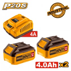 FBCPK1424E Μπαταρίες 2 τεμ. 4.0Ah + 1 τεμ. Φορτιστής 4Α Σετ 3 τεμ.