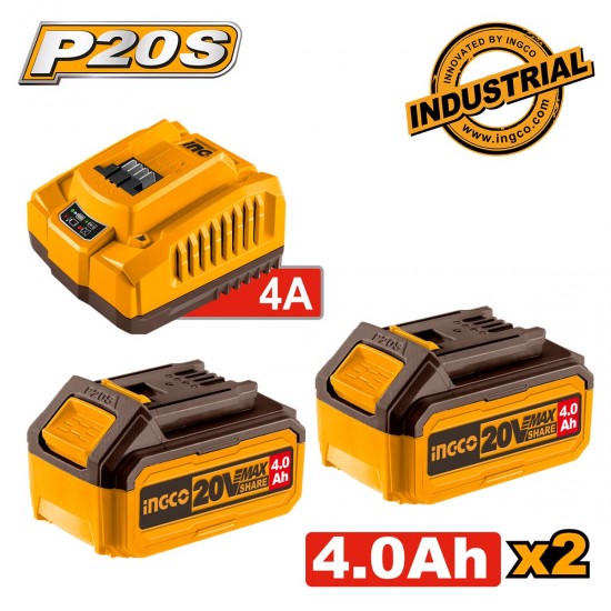 FBCPK1424E Μπαταρίες 2 τεμ. 4.0Ah + 1 τεμ. Φορτιστής 4Α Σετ 3 τεμ.