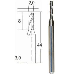 Φρεζα Καρβιδιου-βολφραμιου 2 mm Proxxon