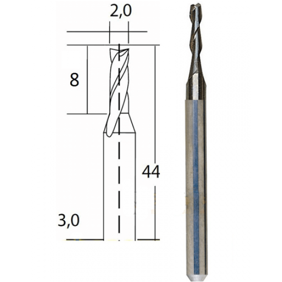 Φρεζα Καρβιδιου-βολφραμιου 2 mm Proxxon