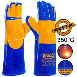 Γάντια Δερμάτινα Μακριά Ηλεκτροσυγκολλητών L-XL 16" 350°C HGVW04 INGCO