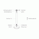 Κολωνάκι οριοθέτησης ασημί inox ύψους 91cm με κόκκινο ιμάντα 2m SR-200