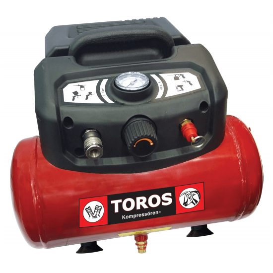 Αεροσυμπιεστής Μονομπλόκ OIL-FREE 6Lt 1.5HP 230V/50Hz 602036 TOROS