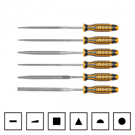 Λίμες σετ 6τεμ Μινι 140mm INGCO