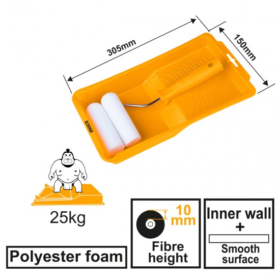 Σετ Ρολό Βαφής 100mm/4" INGCO