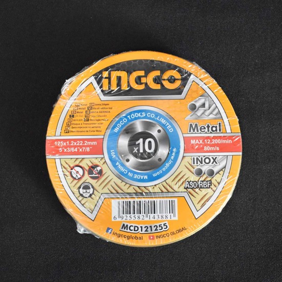10 τεμ Δίσκοι Κοπής Σιδήρου MCD121255 INGCO
