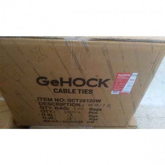 Δεματικά Λευκά 2.5x120mm 100 τεμάχια 60-025120 GeHOCK