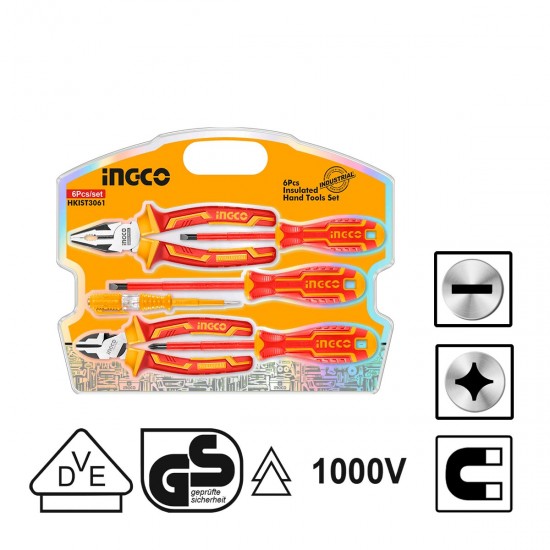Σετ 6 τεμ Εργαλείων Ηλεκτρολόγου VDE HKIST3061 INGCO