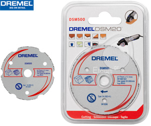 DSM500 DREMEL Δίσκος ισόπεδης κοπής καρβιδίου πολλαπλής χρήσης DSM500 DREMEL Δίσκος ισόπεδης κοπής καρβιδίου πολλαπλής χρήσης